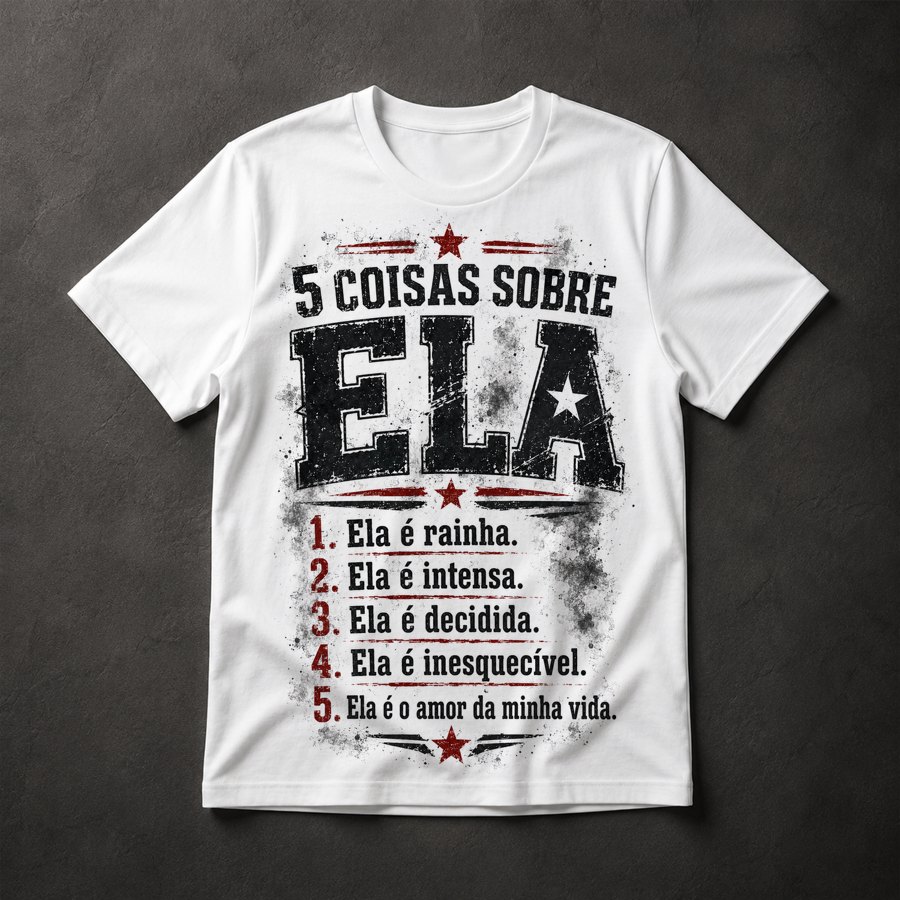 Camiseta 5 Coisas Sobre Ela