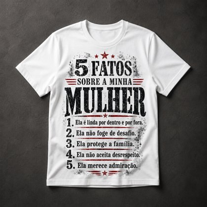 Camiseta 5 Fatos Mulher