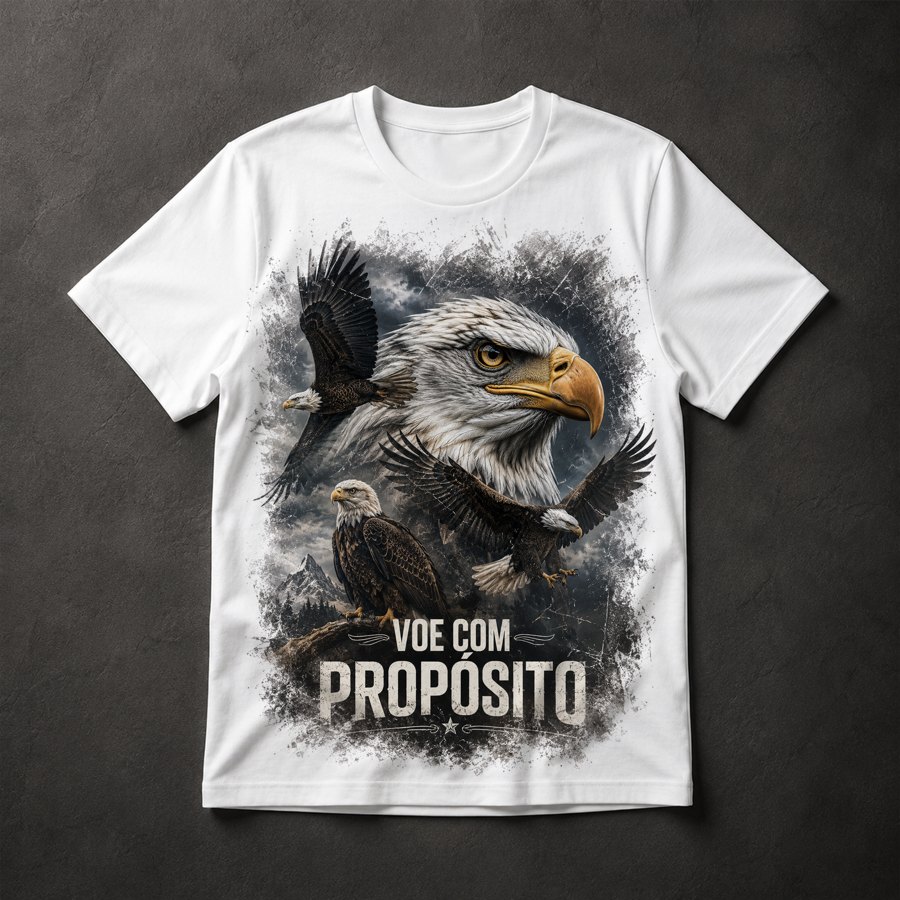 Camiseta Águia Americana Voe com Propósito