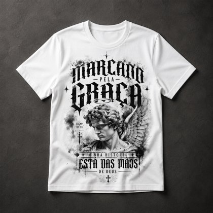 Camiseta Fé Cristã Gótica