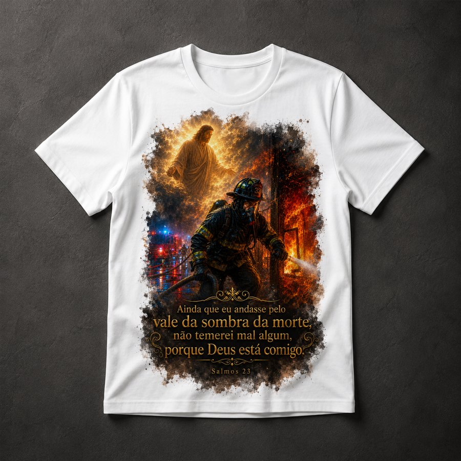 Camiseta Bombeiro e Fé