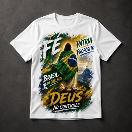 Camiseta Brasil e Fé