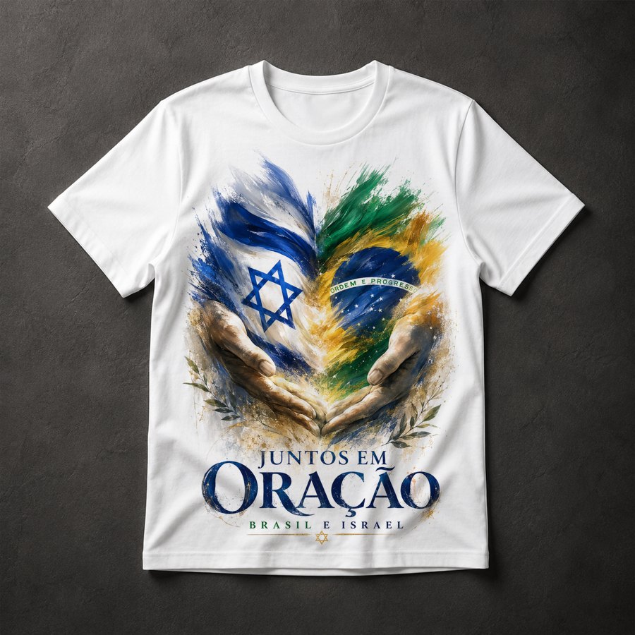 Camiseta Brasil e Israel Unidos