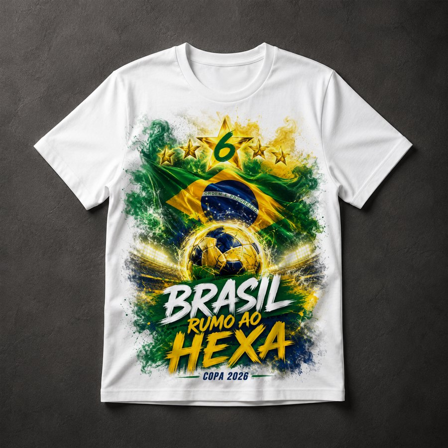 Camiseta Brasil Hexa Futebol
