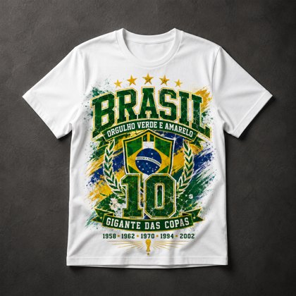 Camiseta Brasil Hexa Copas