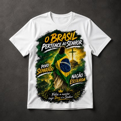 Camiseta Brasil Pertence ao Senhor