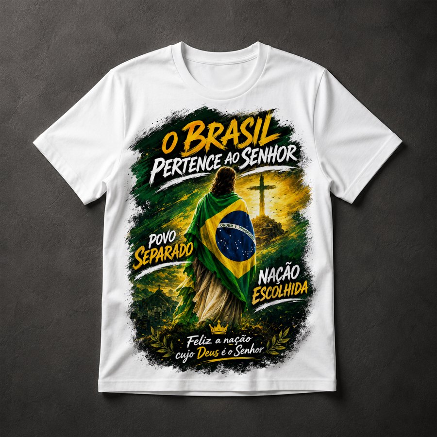 Camiseta Brasil Pertence ao Senhor