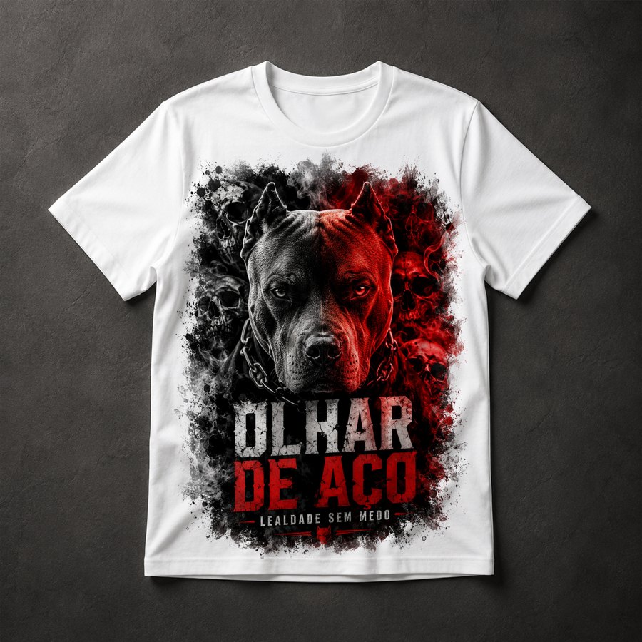 Camiseta Cachorro Pitbull Coragem