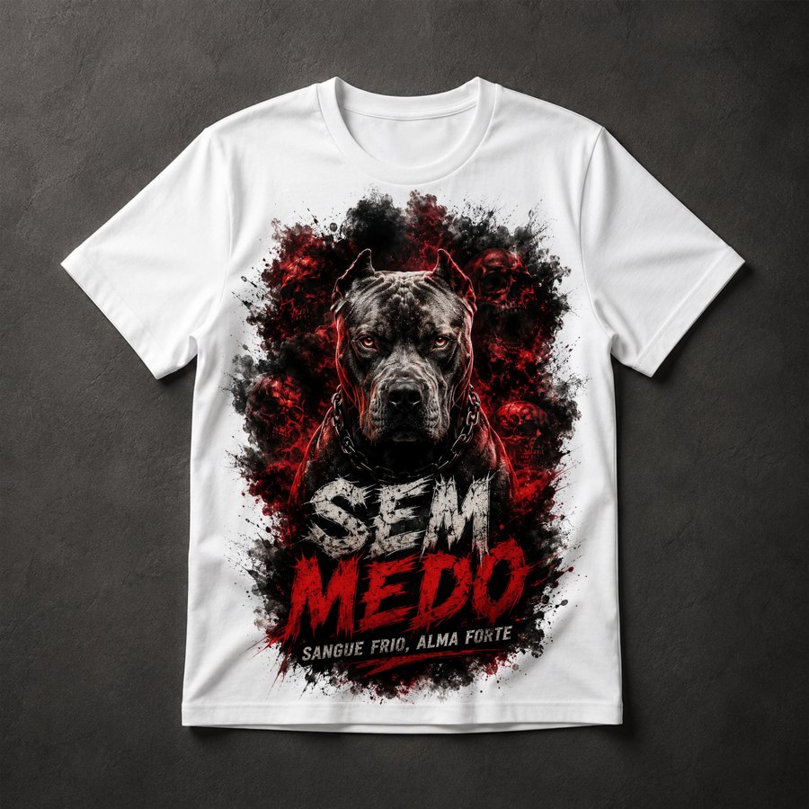 Camiseta Pitbull Sem Medo