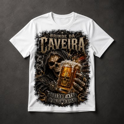 Camiseta Caveira Ceifador Cerveja
