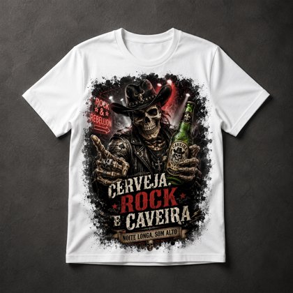 Camiseta Rock Caveira