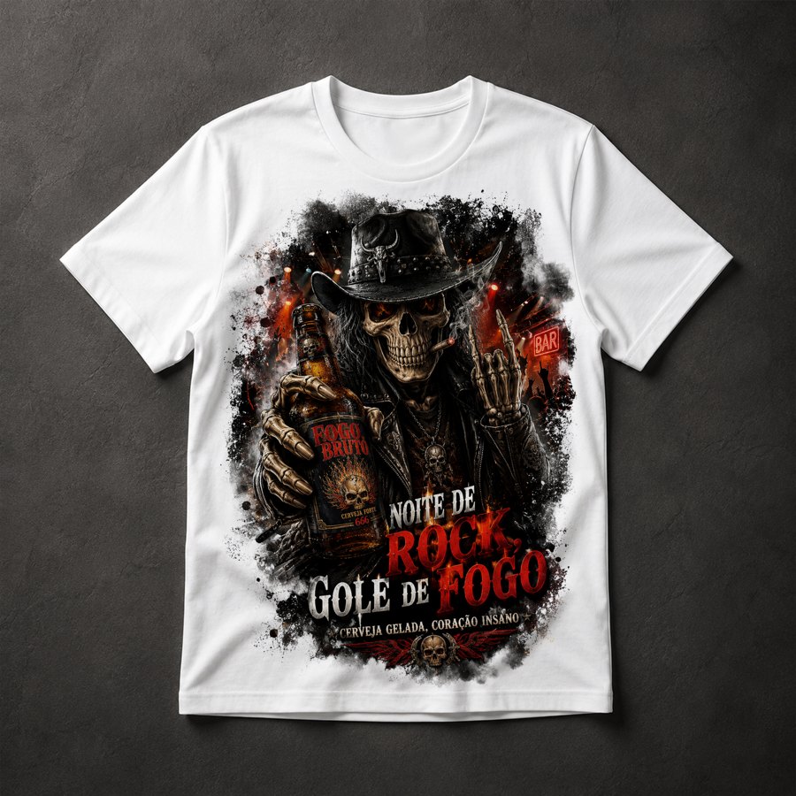 Camiseta Caveira Rock