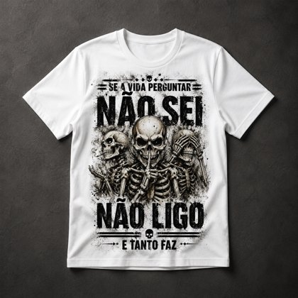 Camiseta Caveiras Frases
