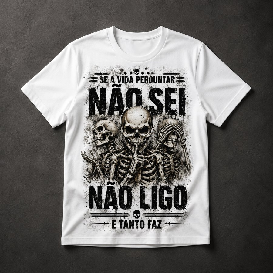 Camiseta Caveiras Frases