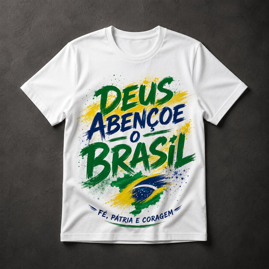 Camiseta Deus Abençoe Brasil