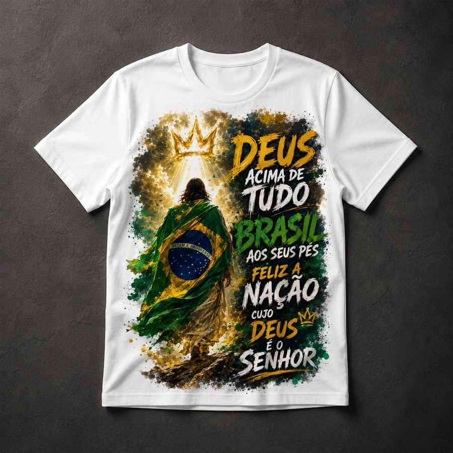 Camiseta Deus e Brasil