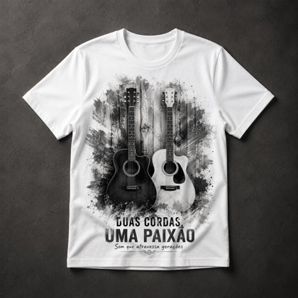 Camiseta música violão