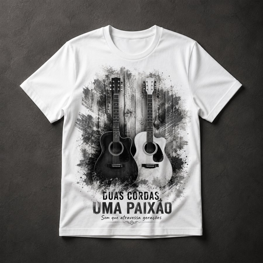 Camiseta música violão