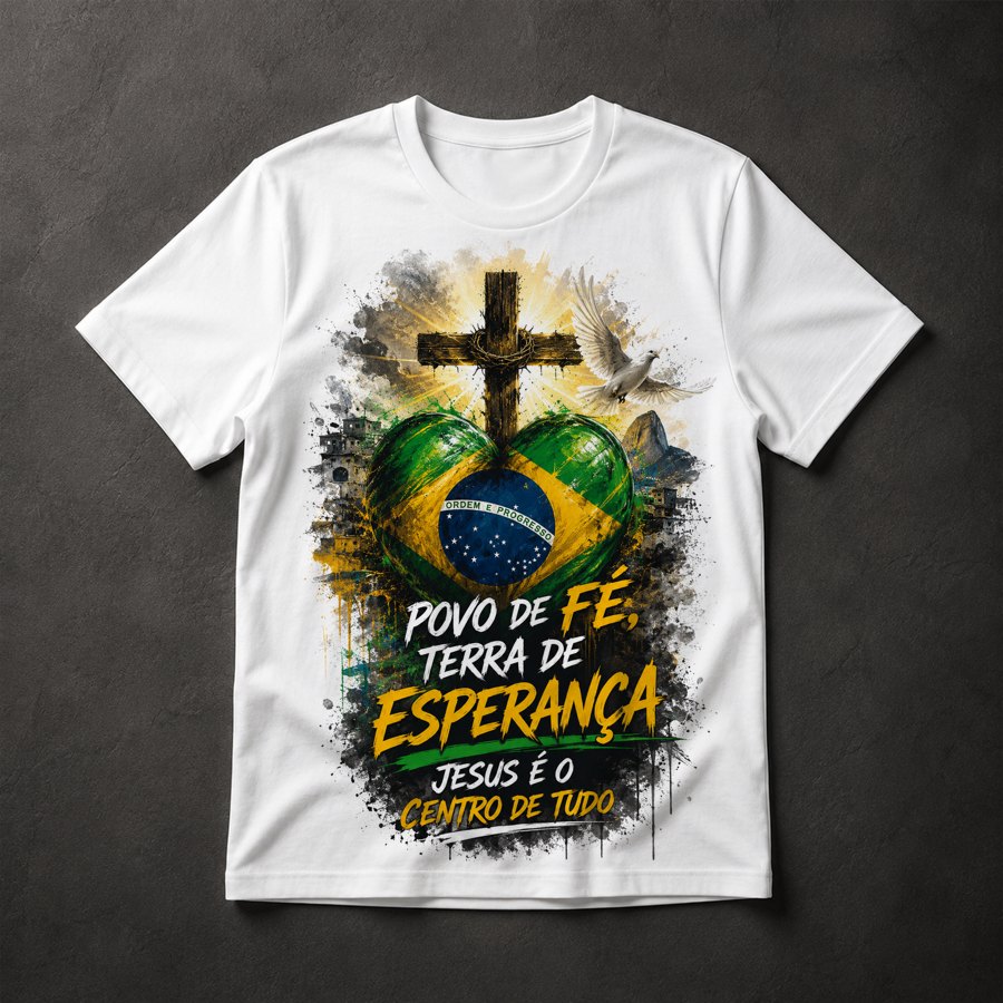 Camiseta Fé Cristã Brasil