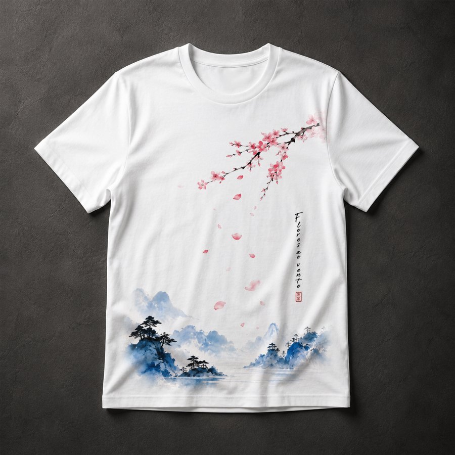 Camiseta Flores ao Vento