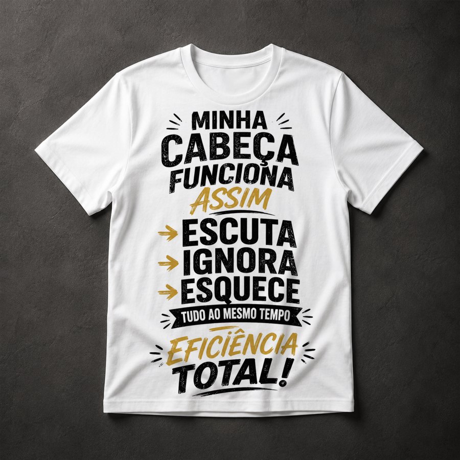 Camiseta Frase Humorística Cabeça
