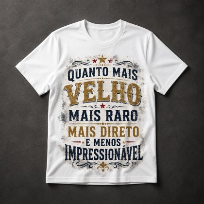 Camiseta Frase Motivacional Velho