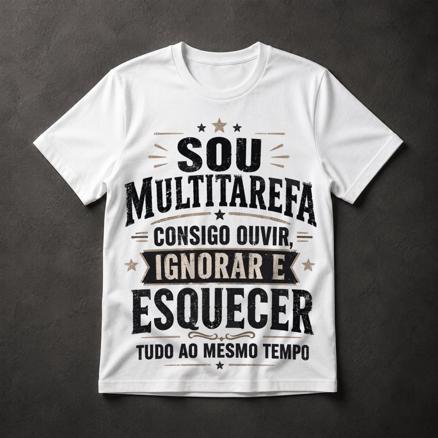 Camiseta Frase Multitarefa