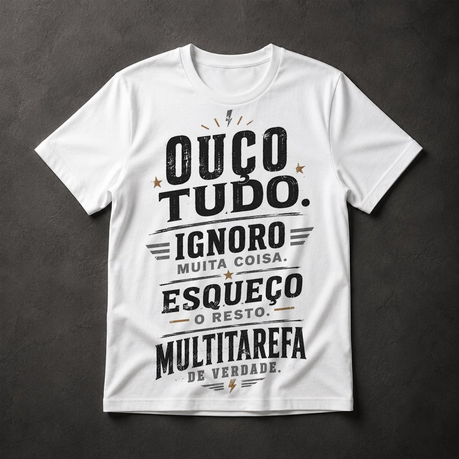 Camiseta Frase Multitarefa