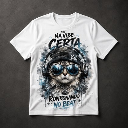 Camiseta Gato Hip-Hop