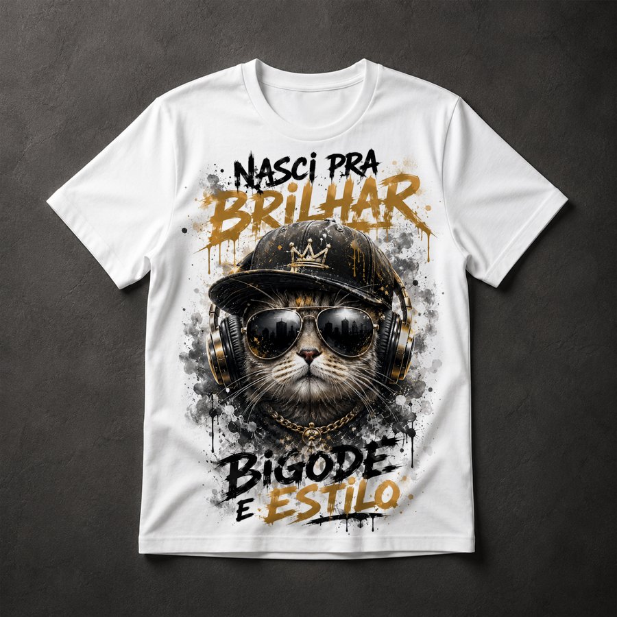 Camiseta Gato Hip-Hop