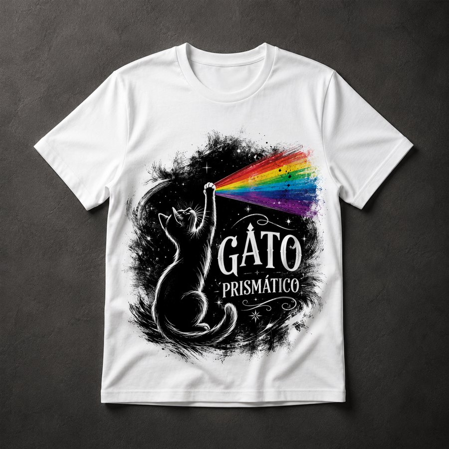 Camiseta Gato Prismático