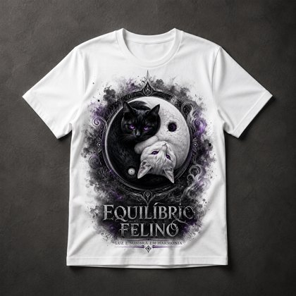 Camiseta Gatos Yin Yang