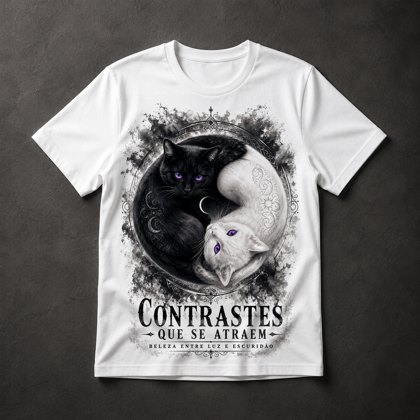 Camiseta Gatos Yin Yang