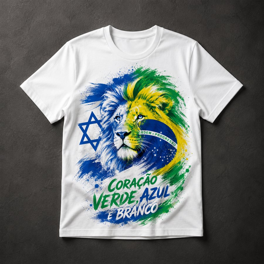 Camiseta Brasil Israel Patriótico