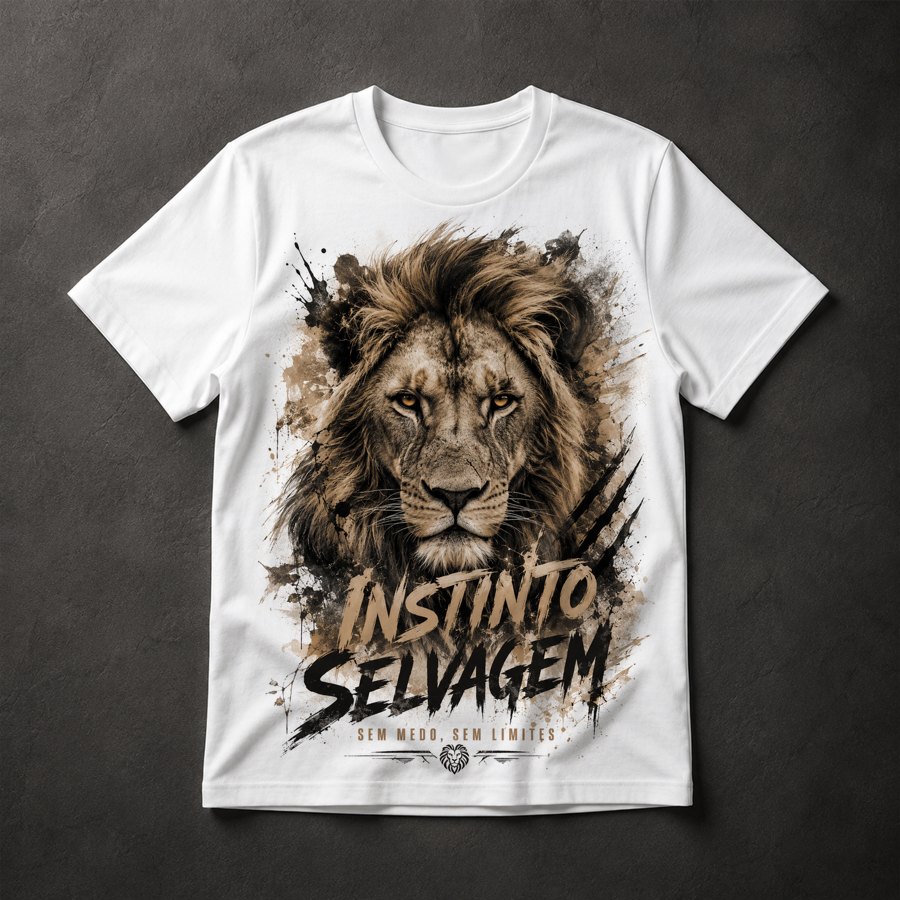 Camiseta Leão Instinto Selvagem