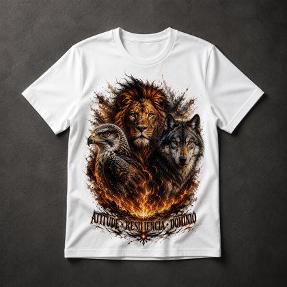 Camiseta Leão Lobo Águia