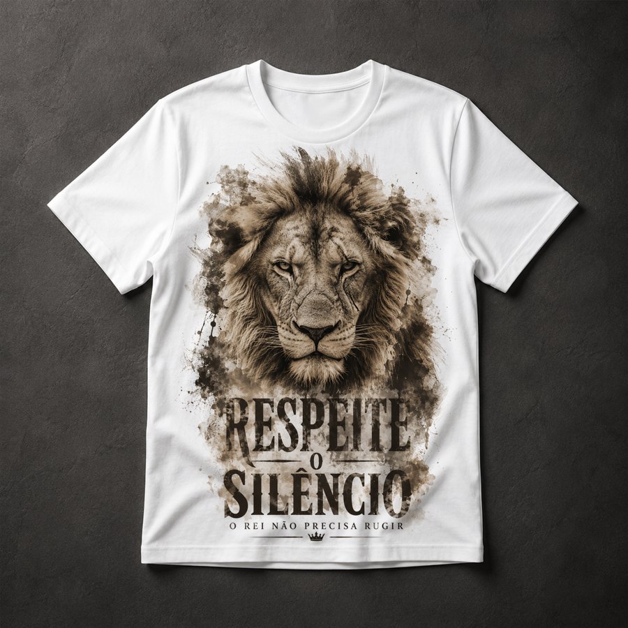 Camiseta Leão Respeito e Silêncio