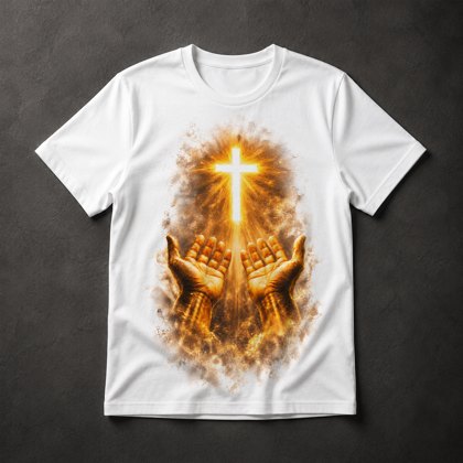 Camiseta Mãos Cruz Divina