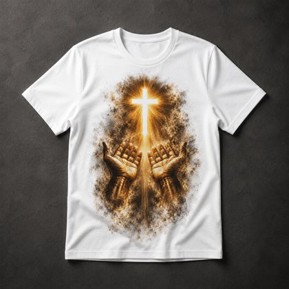 Camiseta Mãos Cruz Sagrada
