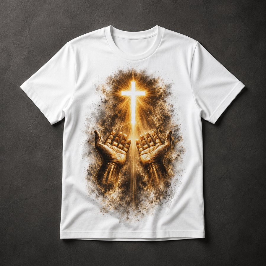 Camiseta Mãos Cruz Sagrada