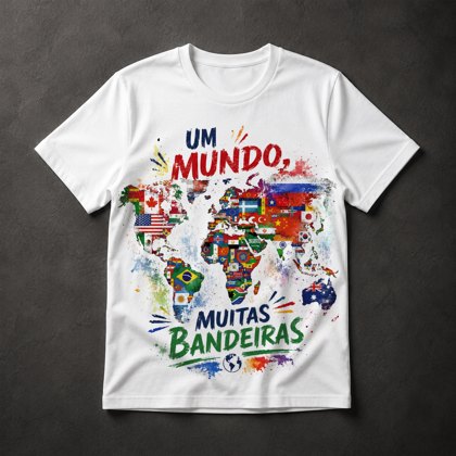Camiseta Mapa Bandeiras