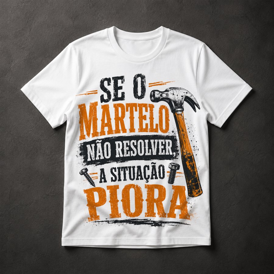 Camiseta Martelo Frase Humor