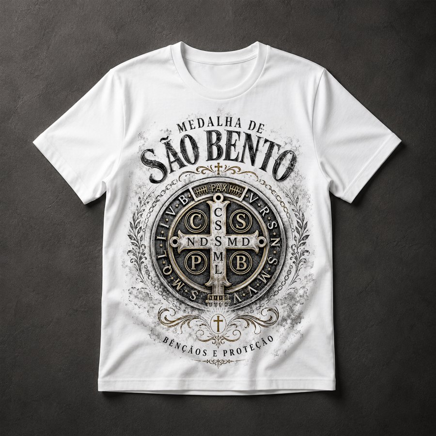 Camiseta Medalha São Bento