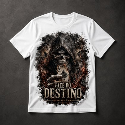 Camiseta caveira gótica