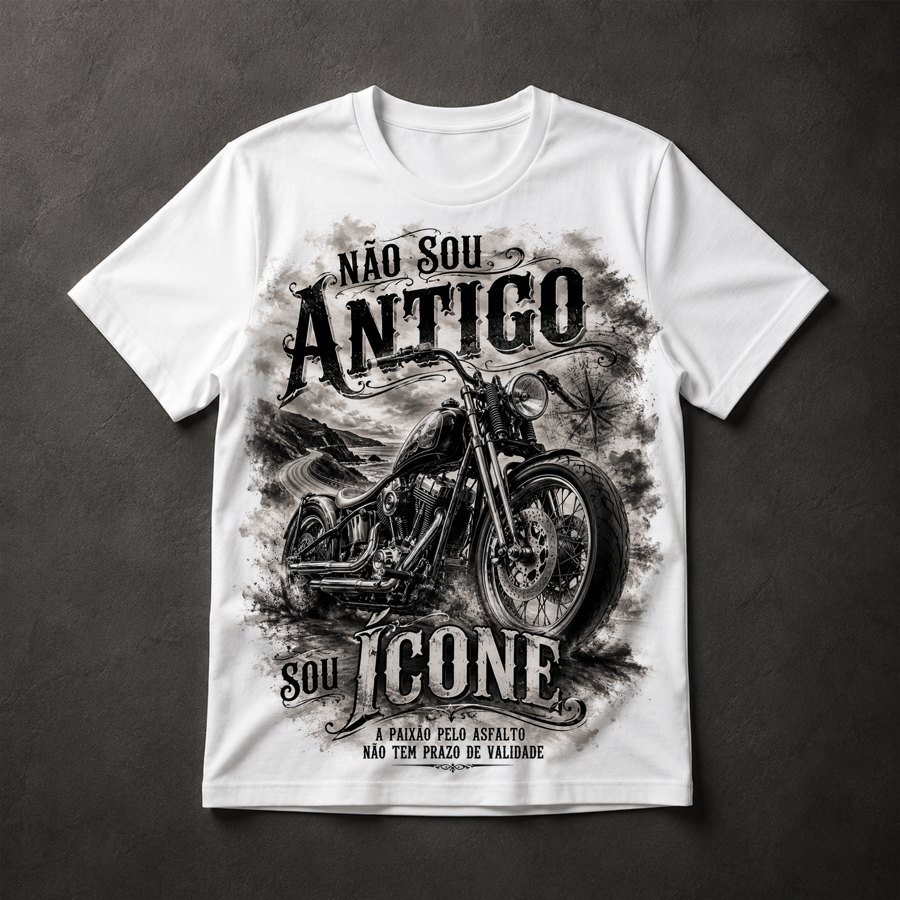 Camiseta Moto Clássica Frase