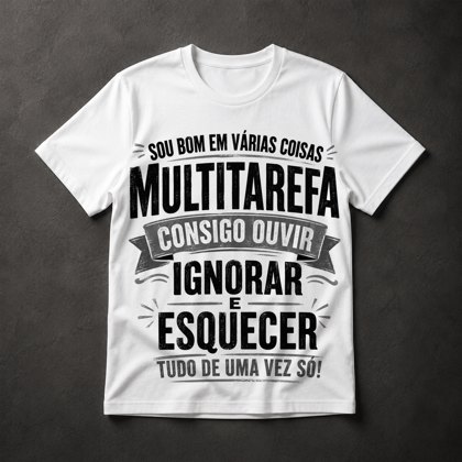 Camiseta Multitarefa Humorístico