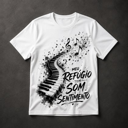 Camiseta Música Piano Frase