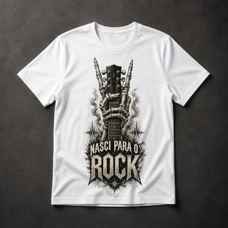 Camiseta Nasci Para o Rock