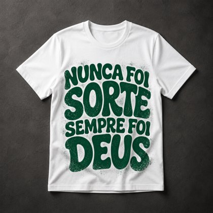 Camiseta Nunca Foi Sorte, Sempre Foi Deus