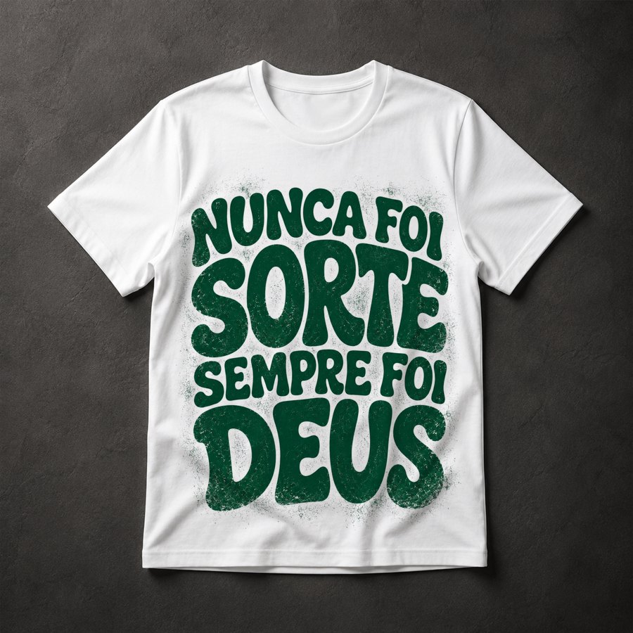 Camiseta Nunca Foi Sorte, Sempre Foi Deus